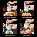 4 In 1 Electric Handheld Cooking Hammer Vegetable Cutter Set Electric Food Chopper Multifunction Vegetable Fruit Slicer