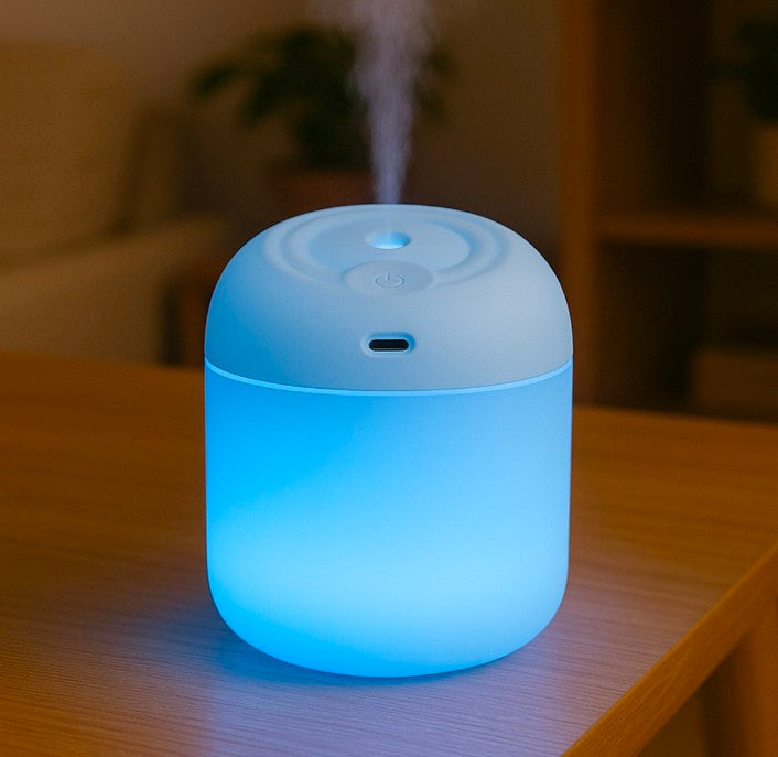 Portable Lighting Mini Humidifier Usb Personal Desktop Air Humidifier For Baby Bedroom Travel Office Home With Light Cool Mist Humidifier Essential Oil Diffusers Cool Mist Humidifiers (250 Ml)