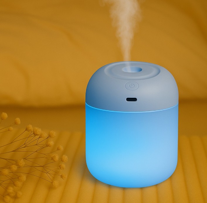 Portable Lighting Mini Humidifier Usb Personal Desktop Air Humidifier For Baby Bedroom Travel Office Home With Light Cool Mist Humidifier Essential Oil Diffusers Cool Mist Humidifiers (250 Ml)